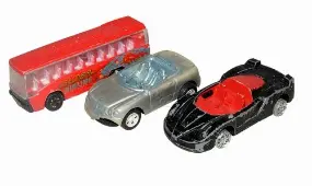 3 Adet Oyuncak Araba, l:11 cm