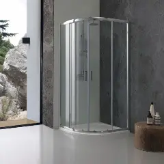 90x90 Oval Şeffaf Cam Duşakabin Parlak Krom Profil
